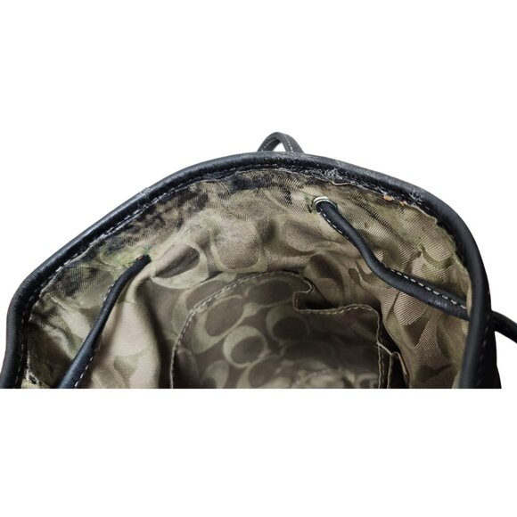 Vintage Coach Leather Drawstring Backpack Black Full Grain Leather - Picture 12 of 15